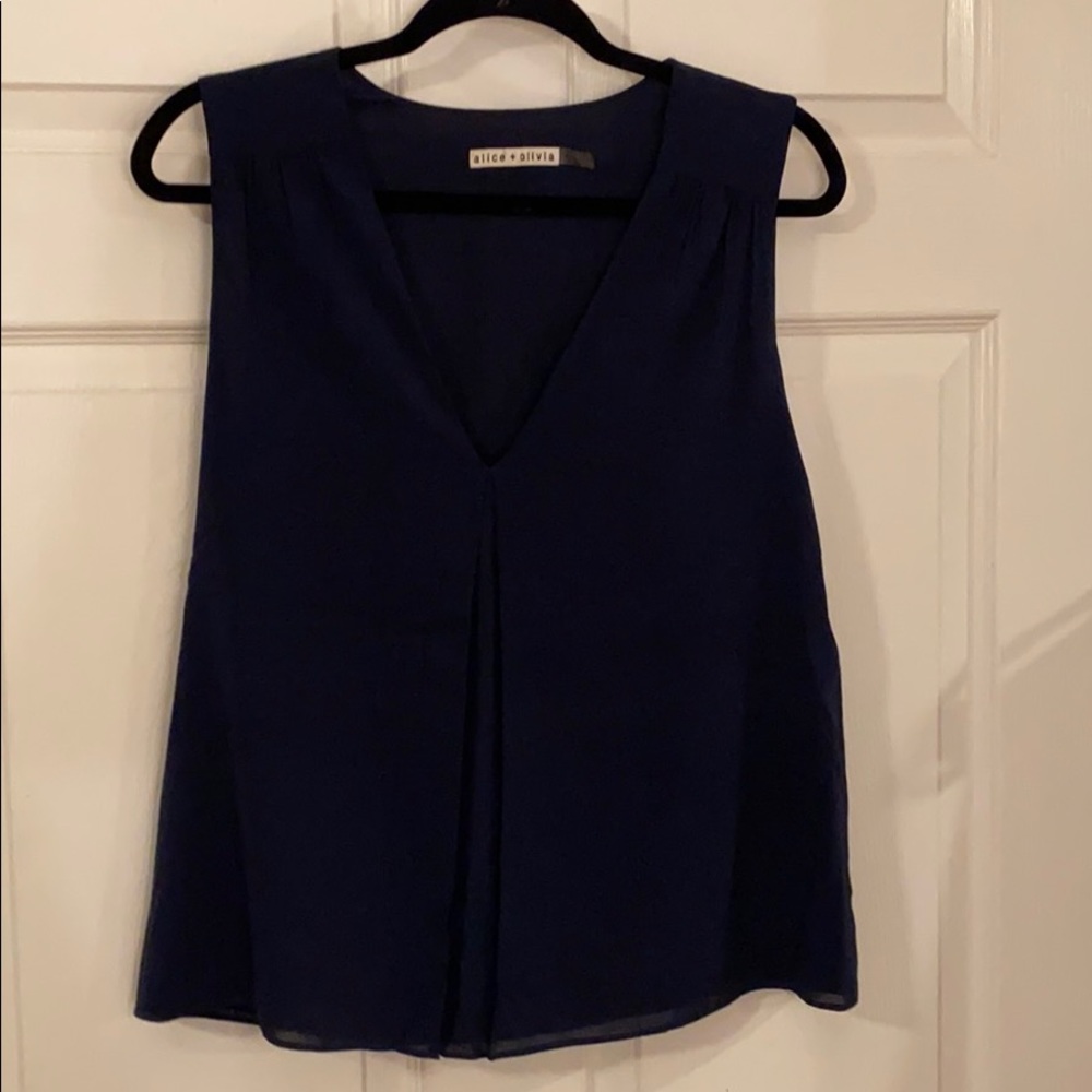 Alice + Olivia — Beautiful Navy Silk Tank Top